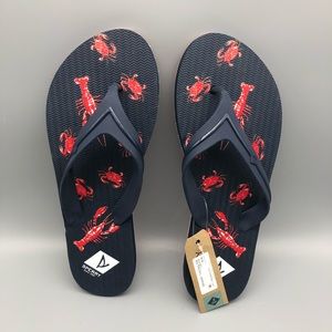 Sperry Top Sider Wharf Thong Navy Lobster Print